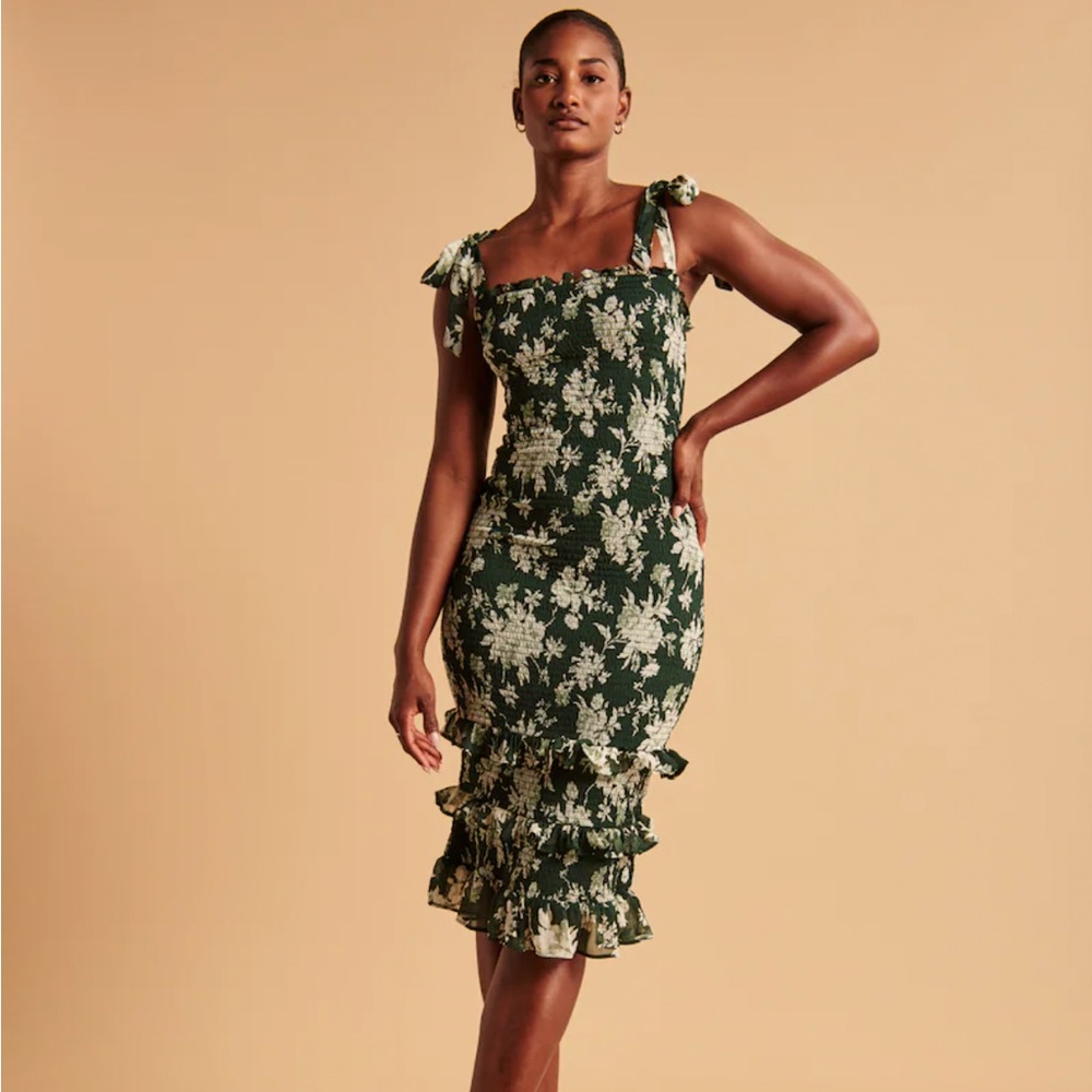 Abercrombie dark green dress NTW